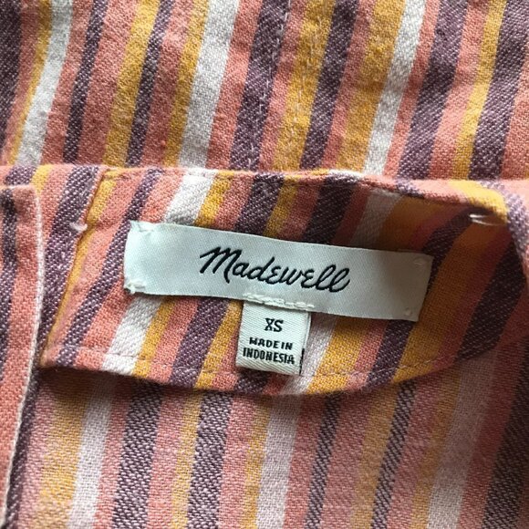 Madewell Button Back Easy Dress in Rainbow Stripe Size XS - Picture 5 of 5